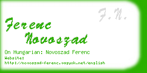 ferenc novoszad business card